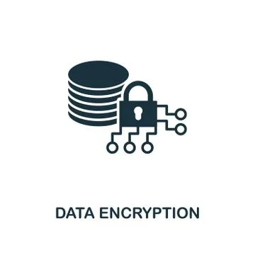 Data Encryption icon. Monochrome style design from internet security icon Stock Illustration