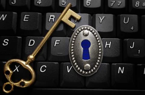 Data encryption key lock Stock Photos