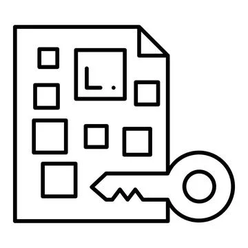 Data Encryption Line Icon Stock Illustration