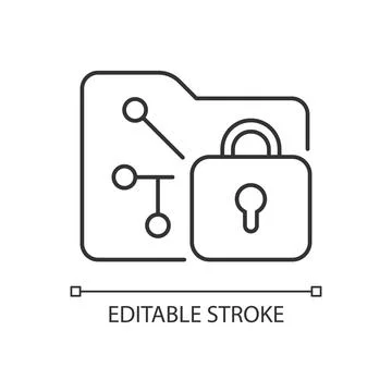 Data encryption linear icon Stock Illustration