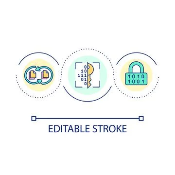 Data encryption loop concept icon Stock Illustration