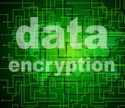 Data encryption meaning private restricted and privacy Stock Illustration