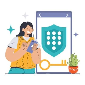 Data encryption. Personal information, internet access or database Illustrazione stock