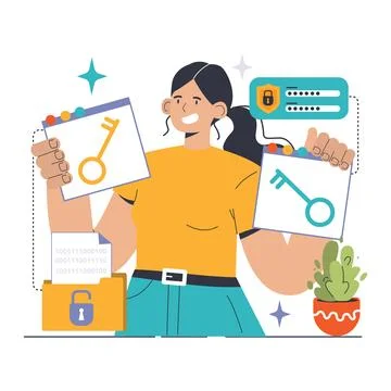 Data encryption. Personal information, internet access or database Stock Illustration