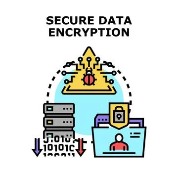 Data encryption protecting personal privacy and cybersecurity Stock Illustration