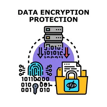 Data encryption protection secure digital information privacy concept Stock Illustration