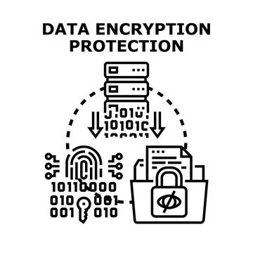 Data encryption protection secure digital information privacy concept Stock Illustration