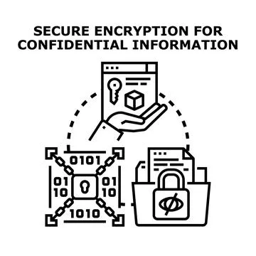Data encryption providing confidential information security and protection Stock Illustration