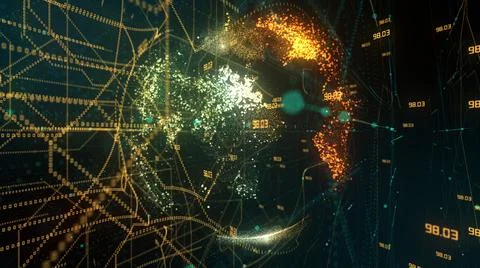 Data encryption for safe secure global cloud computing information technology Stock Illustration