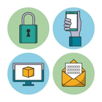 Data encryption security Stock Illustration