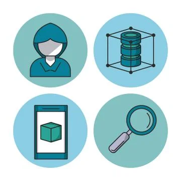 Data encryption security Stock Illustration