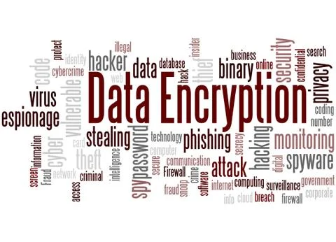 Data Encryption, word cloud concept Stock Illustration