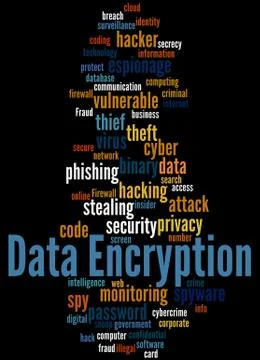 Data Encryption, word cloud concept Stock Illustration