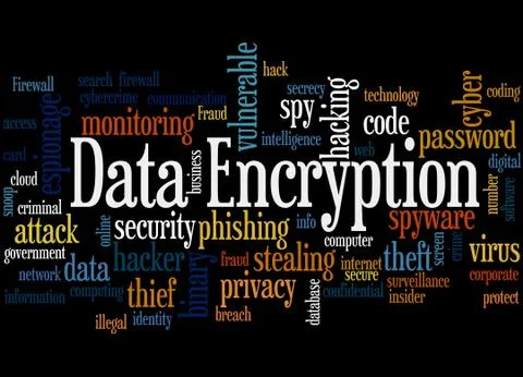 Data Encryption, word cloud concept Stock Illustration
