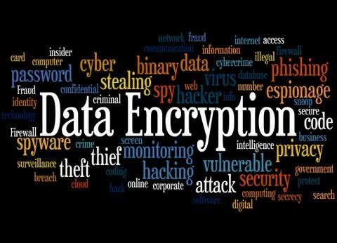 Data Encryption, word cloud concept Stock Illustration