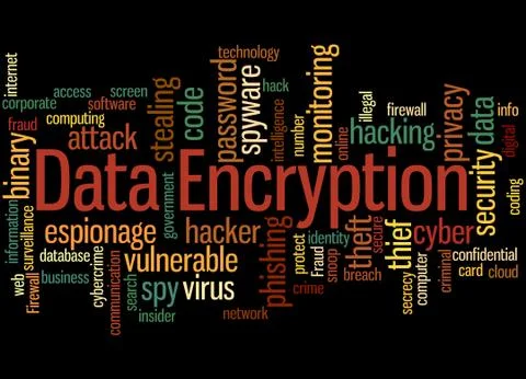 Data Encryption, word cloud concept Stock Illustration