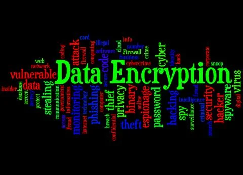 Data Encryption, word cloud concept Stock Illustration