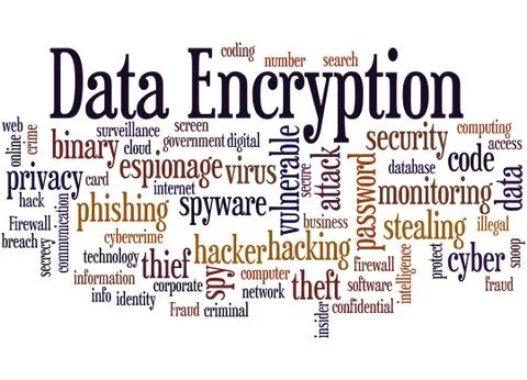 Data Encryption, word cloud concept Stock Illustration