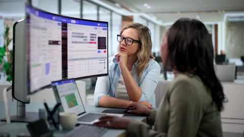 Data Engineer And Analyst Collaborate Stock Footage 347898968