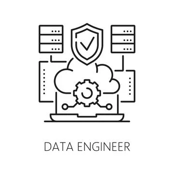 Data engineer or IT specialist icon, web internet 스톡 일러스트