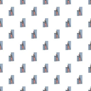 Data engineer working on server rack pattern background 库存插图