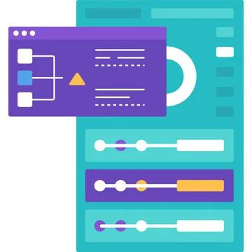 Data engineering vector digital analysis flat icon イラスト素材