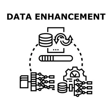 Data enhancement process for improving quality and analysis Stock Illustration
