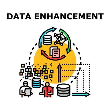 Data enhancement process optimizing information analysis and management Stock Illustration