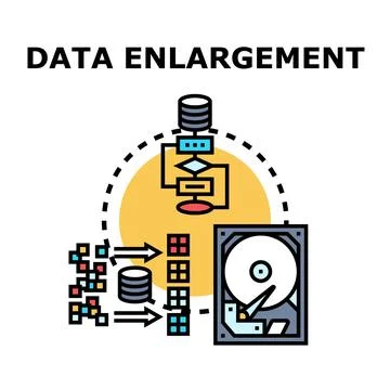 Data enlargement processing big data storage system Stock Illustration