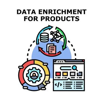 Data enrichment process maximizing product information value イラスト素材