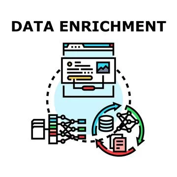 Data enrichment processing for business and digital analysis Stock Illustration