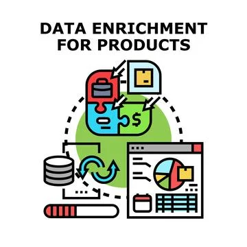 Data enrichment for products concept vector illustration Stock Illustration