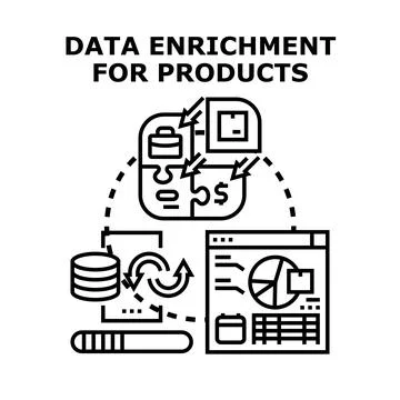 Data enrichment for products concept vector illustration Stock Illustration