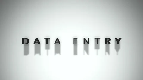 Data Entry 3D title animation matte black text on a white background Stock Footage 300716452