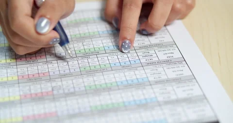 Data entry action office document editing close-up view precision and focus Stock Footage 320083451