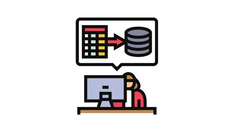 Data entry administrative assistant color icon animation Stock Footage 326116089