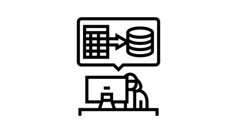 Data entry administrative assistant line icon animation Stock Footage 326123386