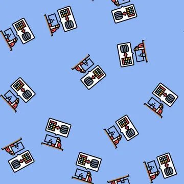 Data entry administrative assistant vector seamless pattern Stock Illustration