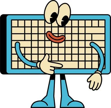 Data Entry and Computer Input Mascot Illustrazione stock