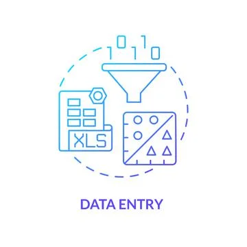 Data entry blue gradient concept icon Illustrazione stock