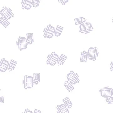 Data entry clerk glyph seamless pattern Stock Illustration