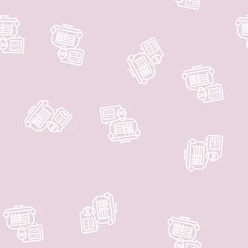 Data entry clerk line seamless pattern 스톡 일러스트