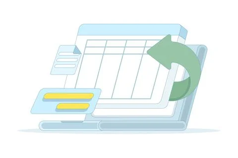 Data Entry Concept, Corporate Data Management. Document and File Manager, Illustrazione stock