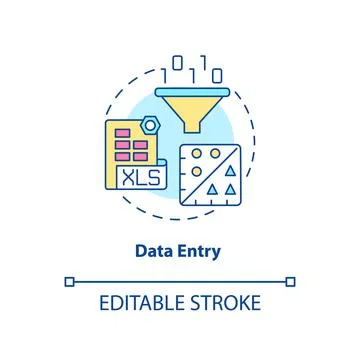 Data entry concept icon Stock Illustration