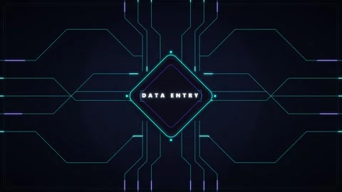 Data entry digital interface animation with glowing circuitry and futuristi.. Stock-Footage 344855465