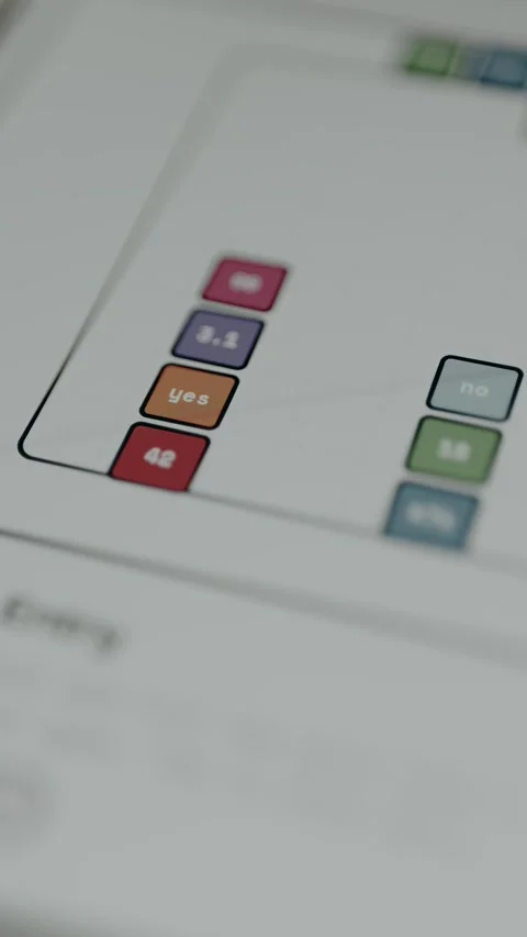Data Entry. Grid being filled as blocks drop, similar to a spreadsheet layout Stock Footage 331593518