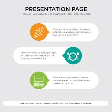 Data entry, halal, congrats presentation design template in orange, green, ye Stock Illustration