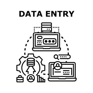 Data entry process, management, and security concept Stock Illustration