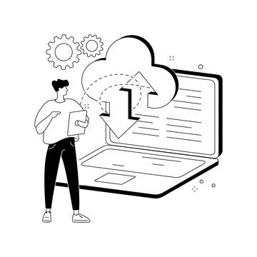 Data entry services abstract concept vector illustration. Stock Illustration