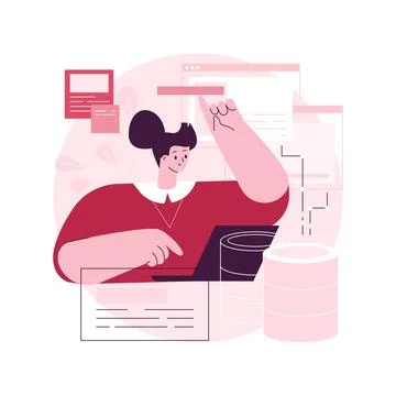 Data entry services abstract concept vector illustration. Stock Illustration